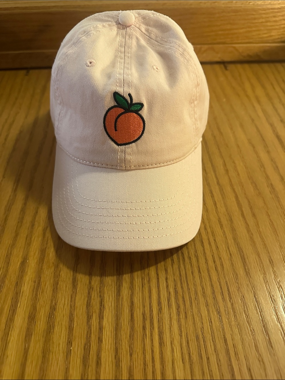 Mighty Fine Pale Pink Cap with Orange Peach Patch